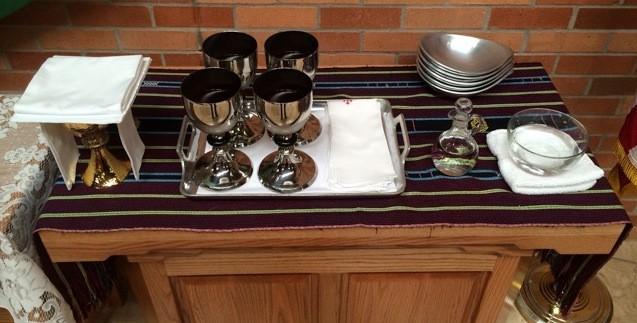 c) For the 9:00AM and 11:30AM Mass put five (5) small Nambe dishes on the Credence table. For the 6:00PM Mass use four (4) small Nambe dishes.