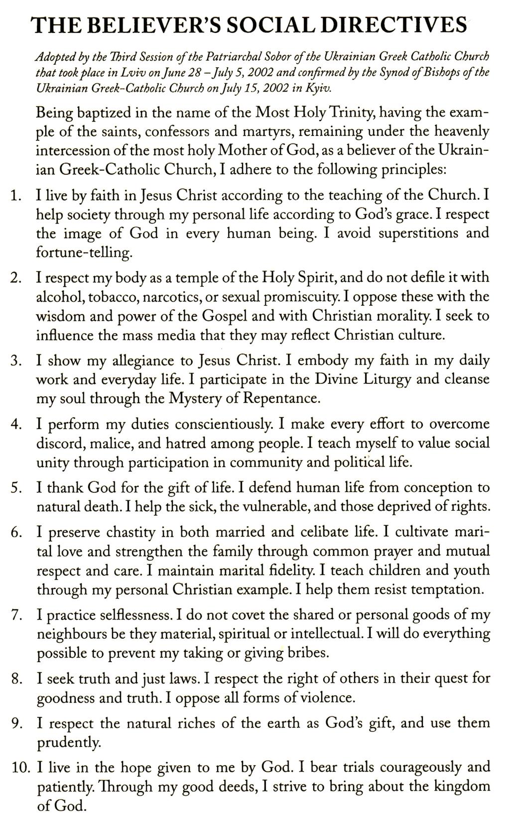From the Compendium of Catechism of the