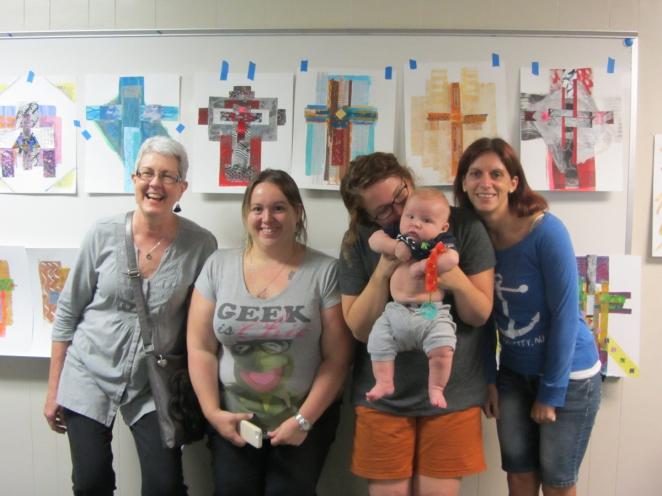 Cindy had already created 40 crosses, which gave the participants inspiration for their own creations.