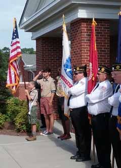Independence Day Flag Ceremony The American Legion Post 116 Color Guard and Scouts from Troop 931 of the Boy Scouts of America s