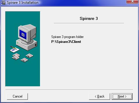 6.4.8. Specify the location for the Spirare Client files.