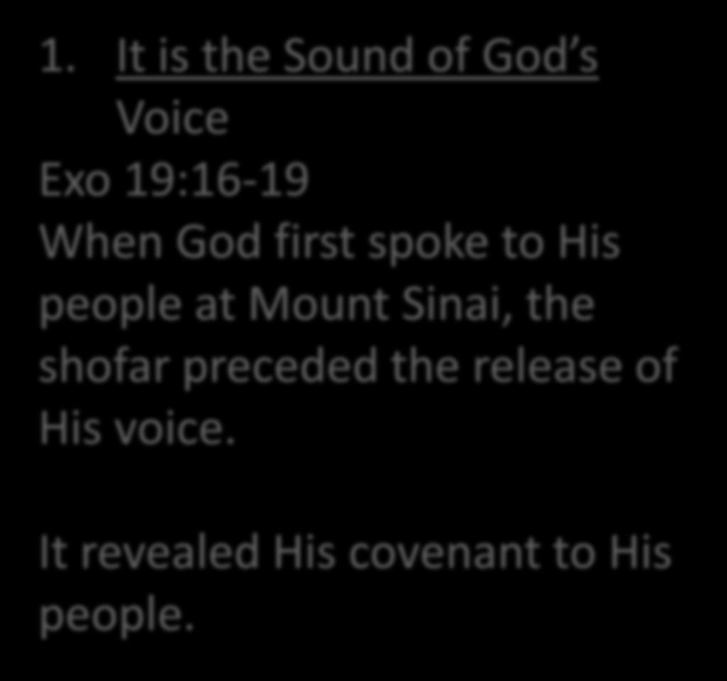 1. It is the Sound of God s Voice Exo