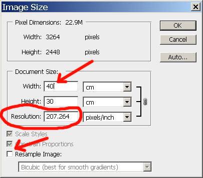 ורזולוציה וגובה בס"ממממ) (רוחב תמונה מימדי סוף סוף הגענו לרגע בו לנתונים במשבצת Document Size בתיבת הדיאלוג Image->Image Size יש משמעות.