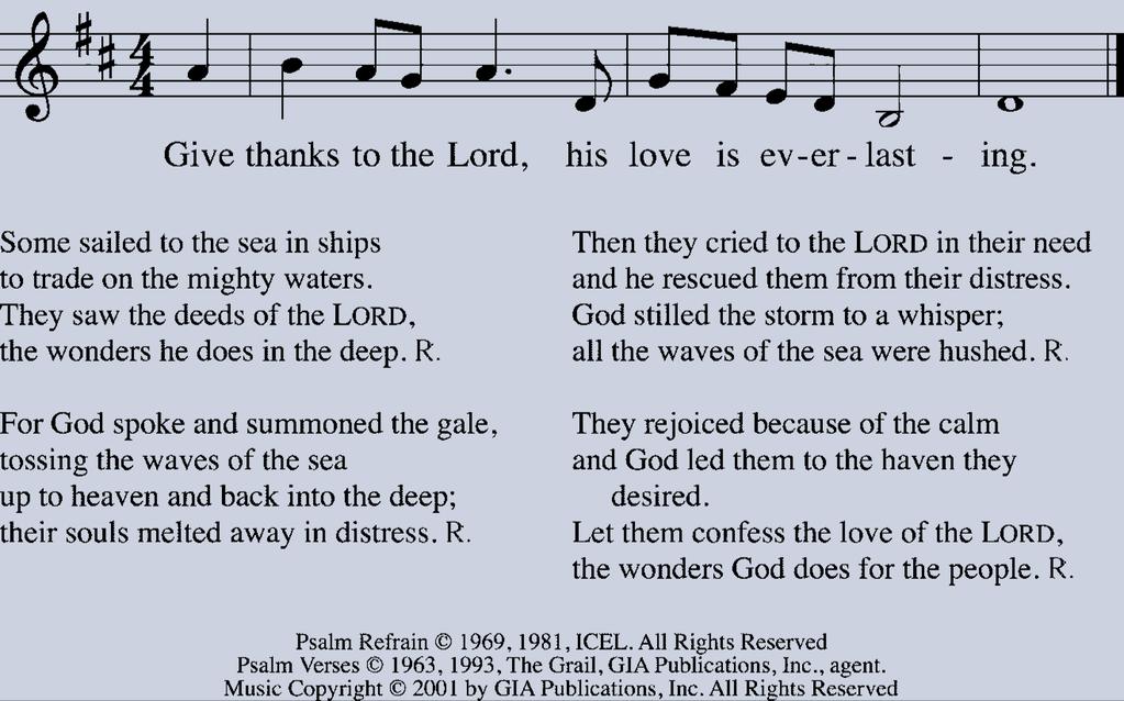 Song Reading PSALM Gospel