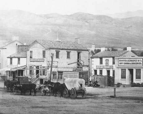 Early days This 1865 photograph shows a street scene from a young Salt Lake City.