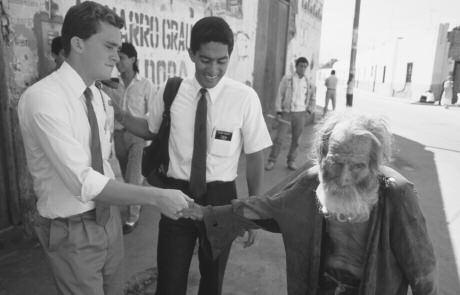 Missionary work Young members of the LDS Church, mostly men, go on missions when they are about 19 years old. Many are sent to foreign countries, such as Mexico, above.