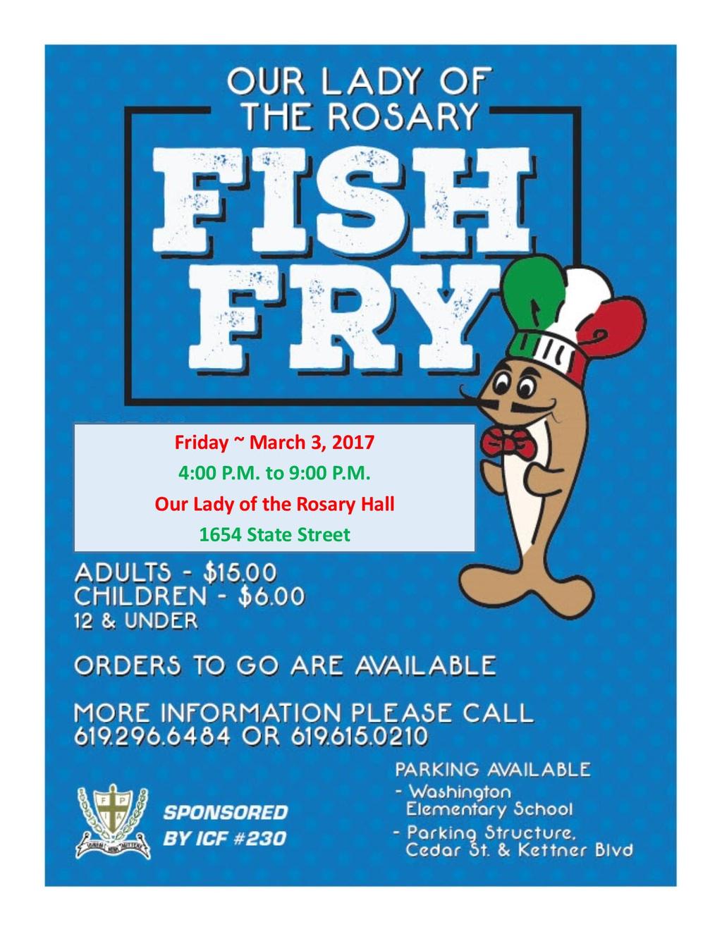 Page 5 Tickets for the Fish Fry are available online, by going to the