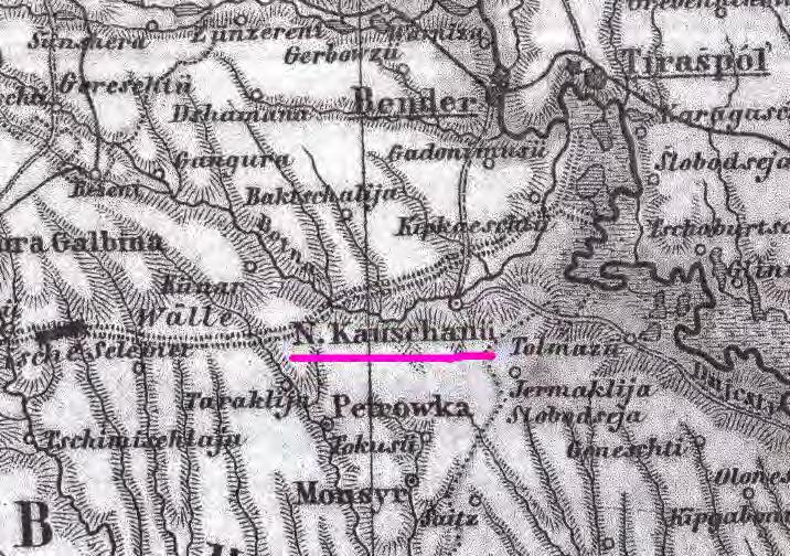 www.worldatlas.com ) Kaushany is in the southeast corner of The Republic of Moldova is in the center the Republic of Moldova.