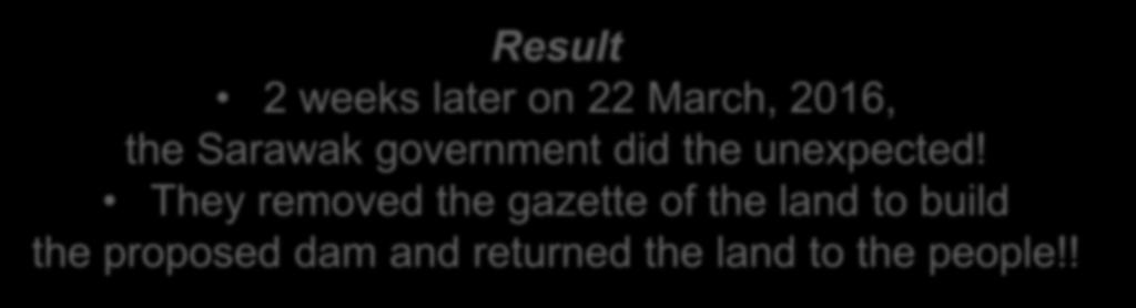 They removed the gazette of the land to build the proposed