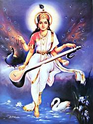 the Arts. Saraswati has also been identified with and likened to the Vedic Saraswati River. She is the consort of Brahma, the Hindu god of creation.