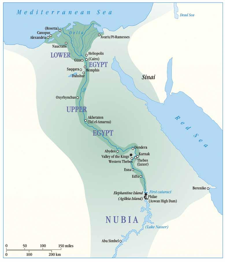 Historical overview The uniqueness of ancient Egypt came partly from its unusual setting. Rainfall was virtually unknown so the fertility of the land depended entirely on the river.