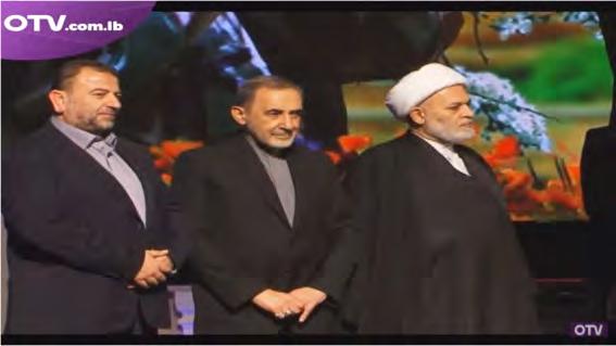 16 Right: Saleh al-arouri (left) stands next to Ali-Akbar Velayati, advisor to the Iranian supreme leader for international affairs (Lebanese OTV YouTube channel, February 15, 2018).
