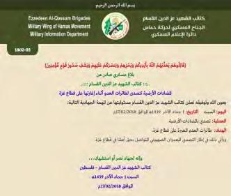 the Gaza Strip (Izz al-din Qassam Brigades website, February 17,