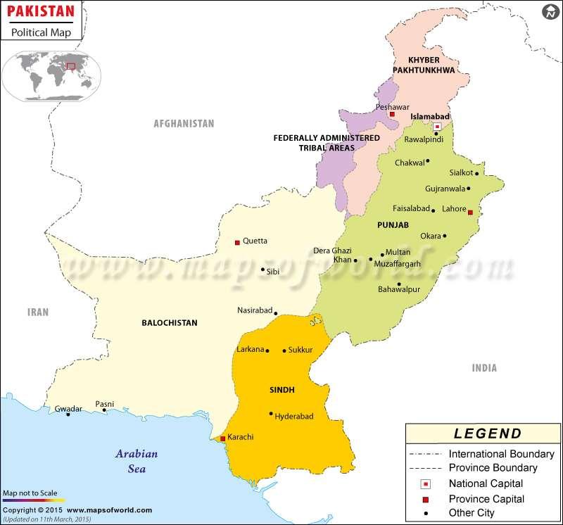 The administrative structure in regards to their regions has changed slightly in Pakistan.