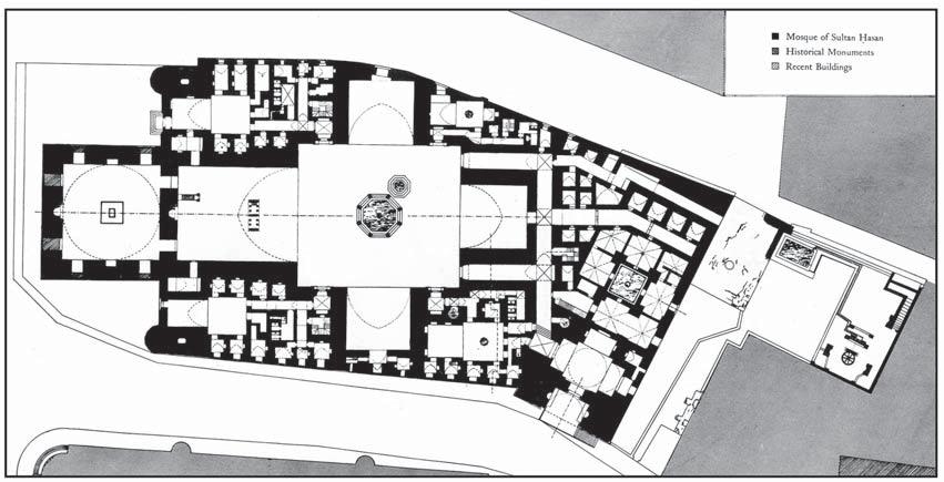 206 islamic art and beyond 15 Mosque and Madrasa of Sultan Hassan, plan (from Creswell, Muslim Architecture in Egypt, vol. 1, fig.