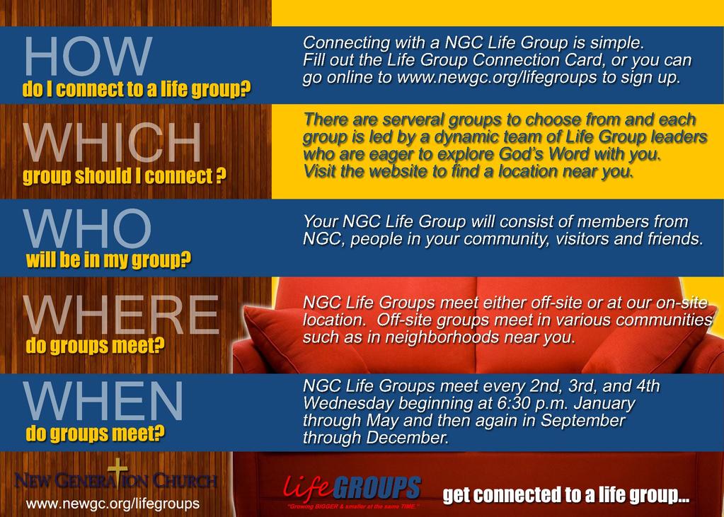 LOOKING to grow in the area of discipleship this year? Get connected to a Life Group!