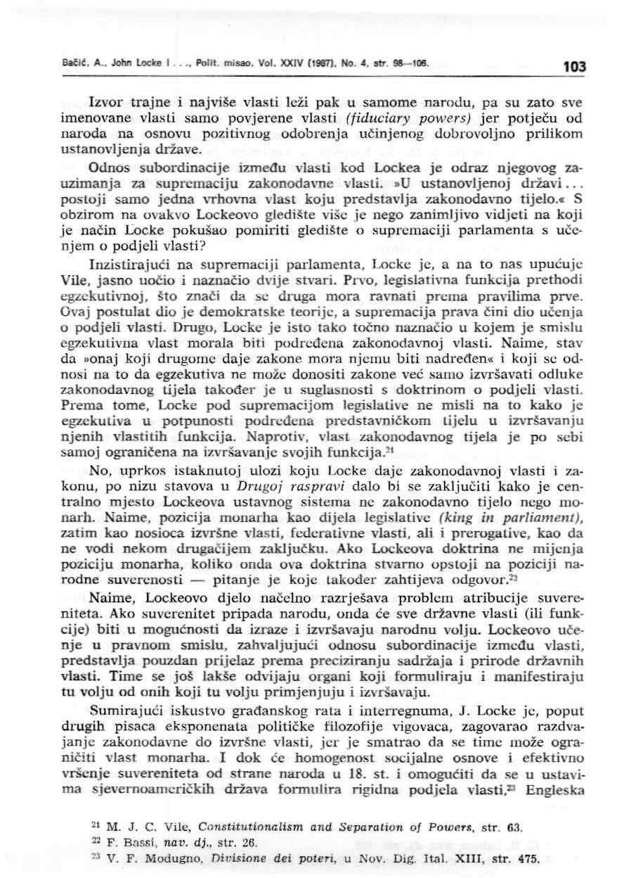 Bačlt. A. John l.odce l ~., Pollt. mlsao, Vol. XXIV Cl987), No. 4, str~ 98-108.