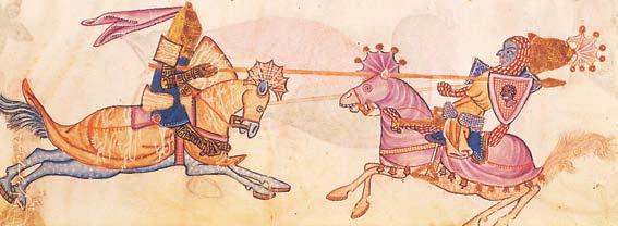 D PRIMARY SOURCE Luttrell Psalter The illustration below from a Latin text shows Richard the Lion-Hearted (left) unhorsing Saladin during the Third Crusade.