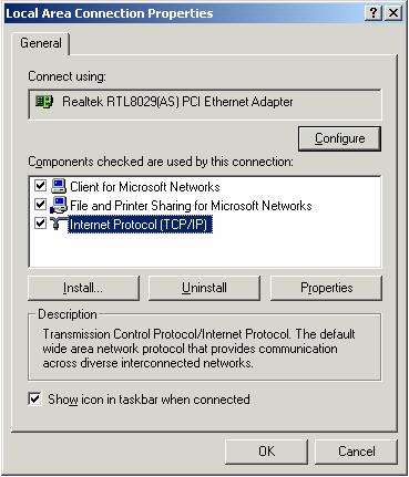 הגדרת ה IP בחלונות 2000 לחץ על התחל ולאחר מכן על, Network and dial up