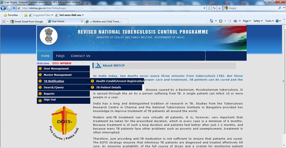 2012 Guidance for TB Notification in India Cenl TB Division, Directorate General of Services, Ministry of