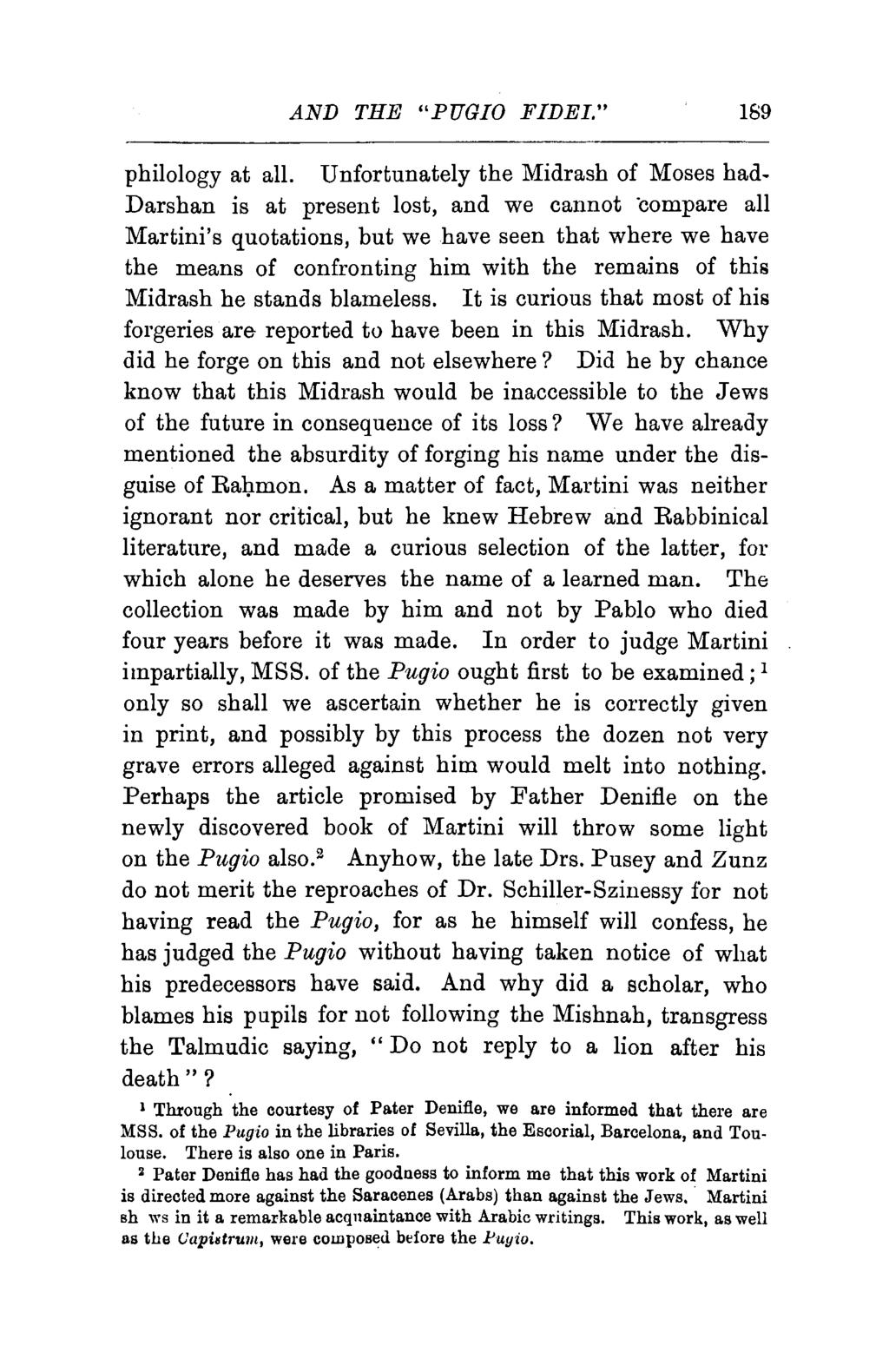AND THE "PUGIO FIDEI." 189 philology at all.