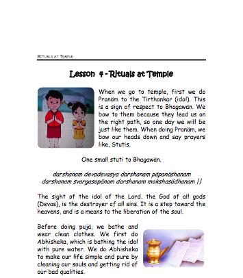 Learn Temple Rituals: Nissihi The First Step of Jainism: Level 2, pg