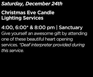 pm & 8:00 pm Sanctuary Make room for the sacredness of Spirit and a