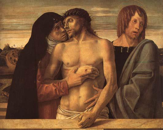 THE THIRTEENTH STATION: THE BODY OF JESUS IS PLACED IN THE ARMS OF HIS MOTHER Pieta Giovanni Bellini, 1460s Oil on Canvas Removed from the Cross, the lifeless body of Jesus is returned to the arms of