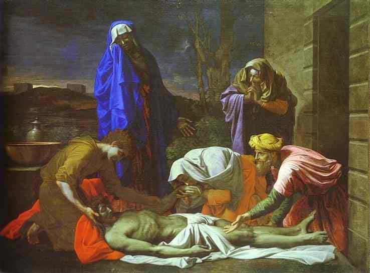 FOURTEENTH STATION: JESUS IS LAID IN THE TOMB The Lamentation over Christ Nicolas Poussin, 1655-57 Oil on Canvas At the end of the story of Good Friday, nothing but death remains.