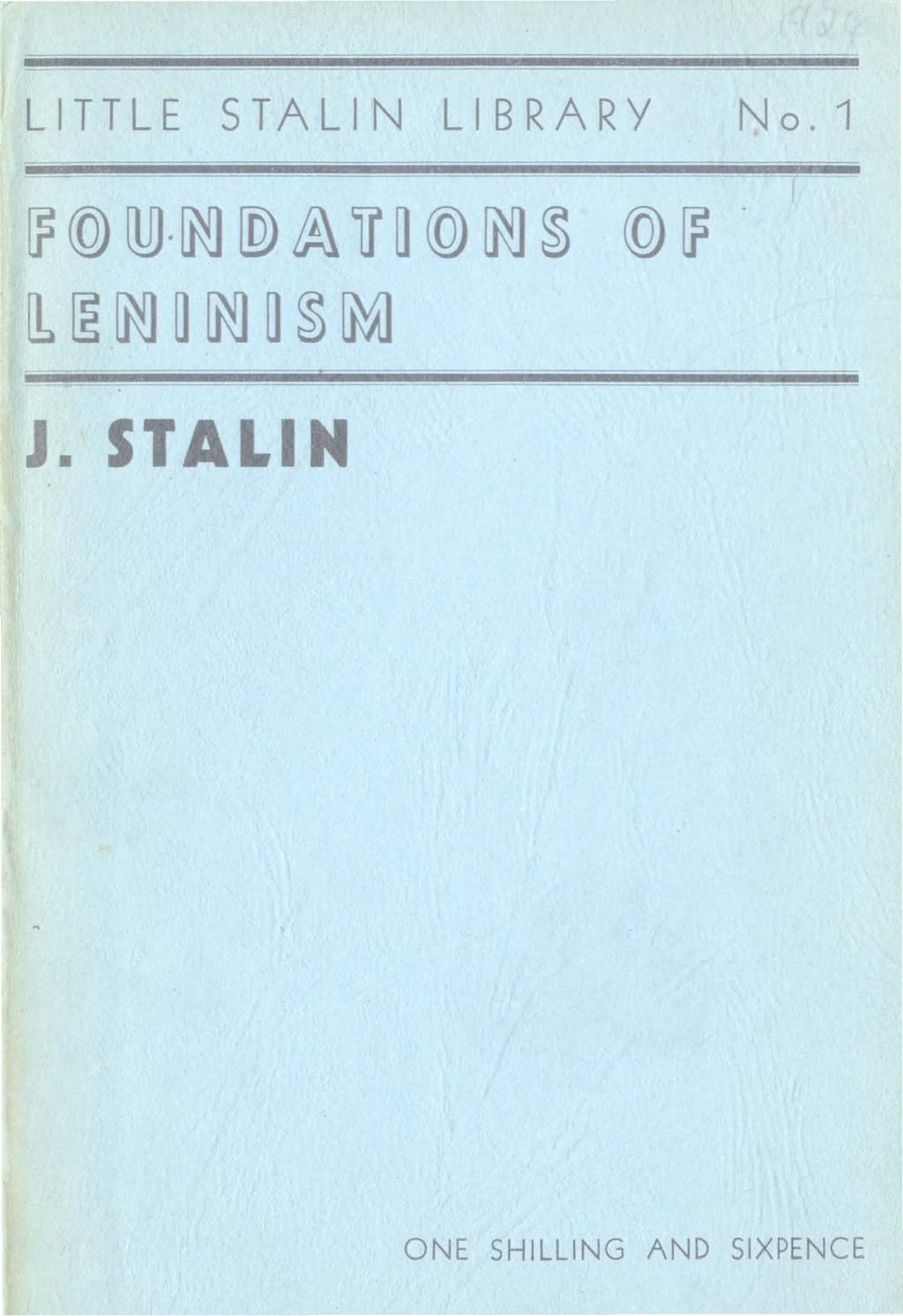 LITTLE STALIN LIBRARY No.1 [F @ lw [M [P) i!