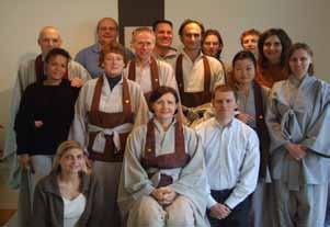 Top and middle: Wedding of Brno sangha members Ondras and Vera, officiated by Chong An Sunim JDPS Bottom: Brussels sangha with Zen Master Bon Yo teacher, led an annual three-day retreat.