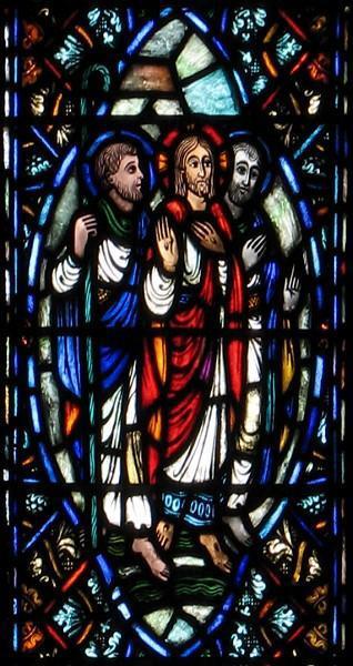 The Saint Stephen window (14) and along with the Elisha (21U) / Joseph & Jacob (21L) (photos) windows are from the Von Gerichten Studios of Columbus, Ohio, later known as the Capital