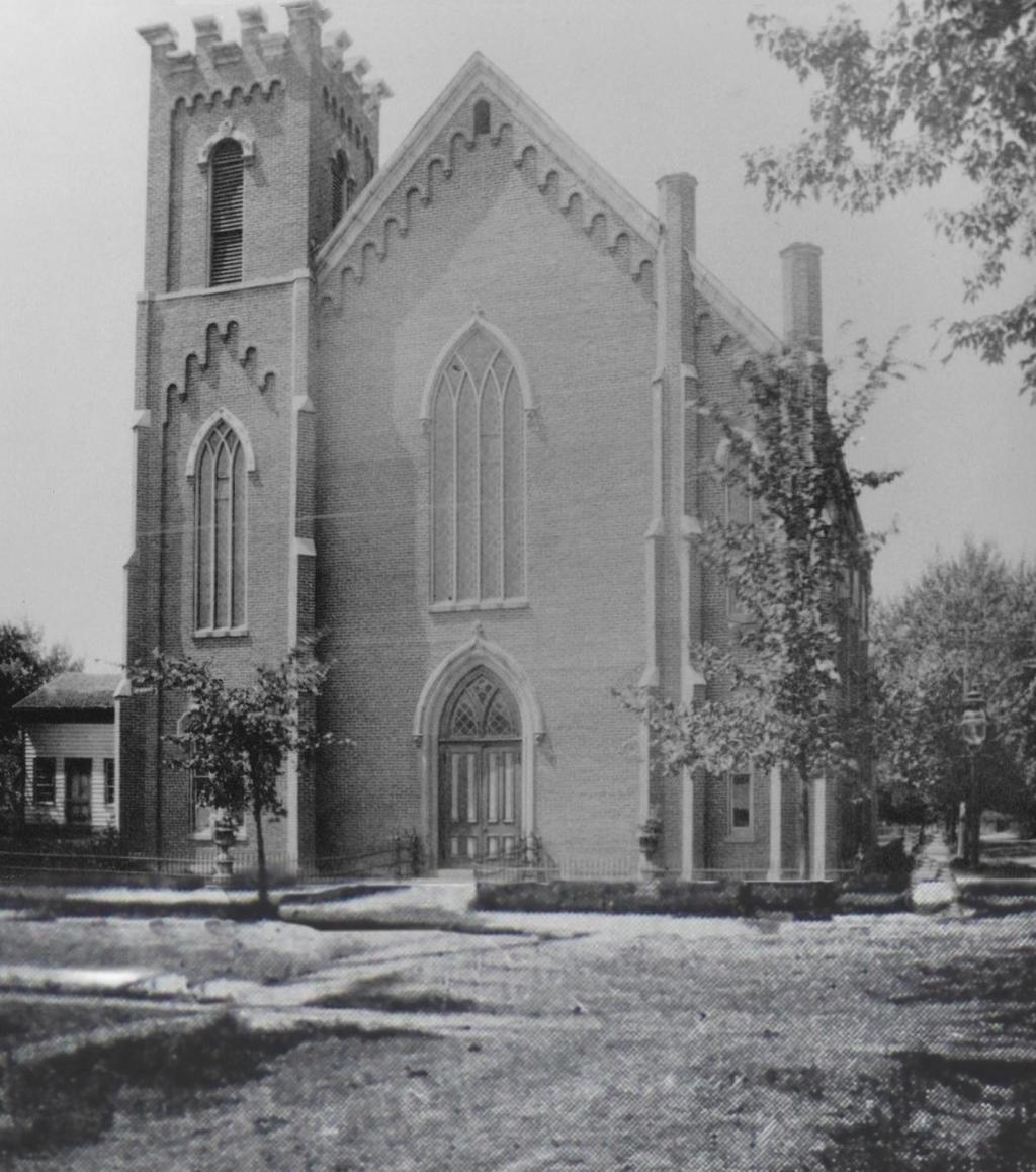 As membership grew, a portion of the members successfully promoted the construction of a new church. Land was purchased at the south west corner of S. Washington and W.
