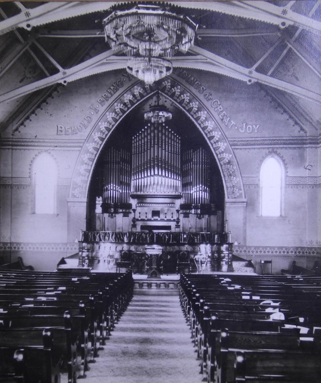 During the second year of Rev. James Gordon 22 year tenure, the church installed a new grand pipe organ in 1892.