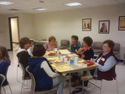 The retreat fosters discipleship, bearing God s Word, love, and service to others. A visiting team from Fort Wayne, IN along with St. Christopher s Pastoral Associate facilitated the woman s retreat.
