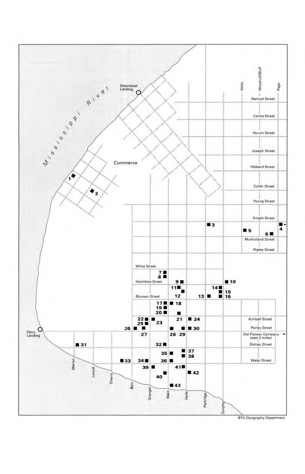 Jeffress: Mapping Historic Nauvoo 2 & samuel street carlos carios street hyrum street joseph street commerce hibbard street N X cutler