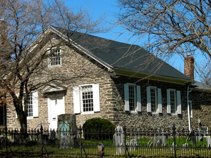 Mennonite Meeting House in Germantown, PA, constructed in 1700. (PD; Photo by Smallbones, 2010) Hutewoll and Jacob Gut. (Eshleman, 118-120.