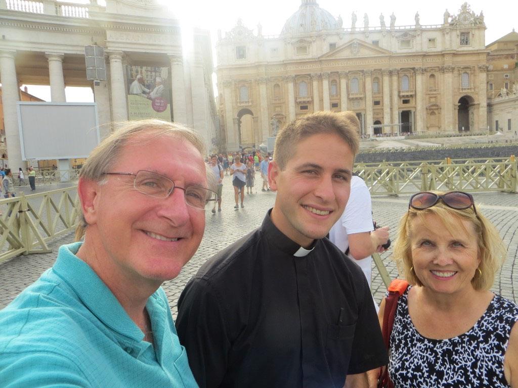 ROMAN HOLIDAY Parishioners Ann and Mark Pienkos toured Rome recently. At St. Peter s Basilica their tour guide explained the Jubilee Year of Mercy (Dec. 8, 2015 Nov.