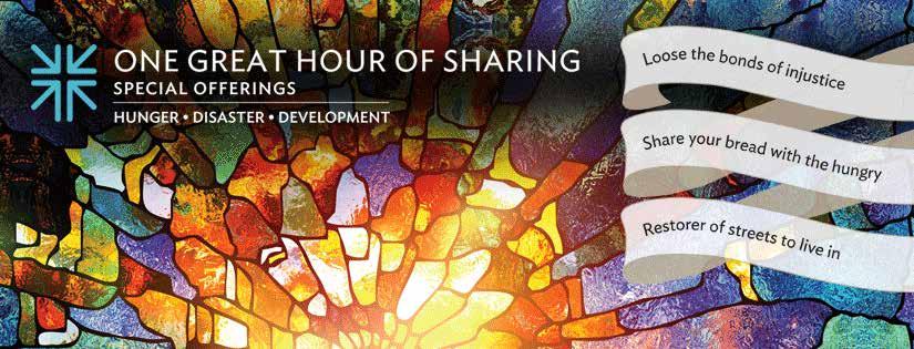 ONE GREAT HOUR OF SHARING SPECIAL OFFERING ONE GREAT HOUR OF SHARING WE SHARE with women who were once trafficked for domestic labor and now own their own cooperative business. This is church.