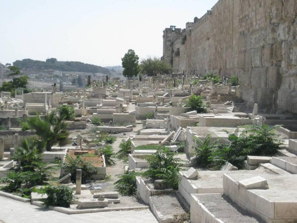 graves adjoining the entire eastern wall of the old city, and the cemetery is used by Muslim East Jerusalemites to this day.