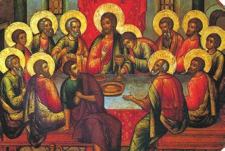 12 Maundy Thursday Last Supper, Simon Ushakov, 1685 After taking the cup, he gave thanks and said, Take this and divide it among you.