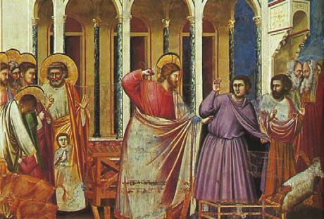 6 Monday Expulsion of the Money-changers from the Temple, Giotto di Bondone, 1304 On reaching Jerusalem, Jesus entered the temple area and began driving out those who were buying and selling there.