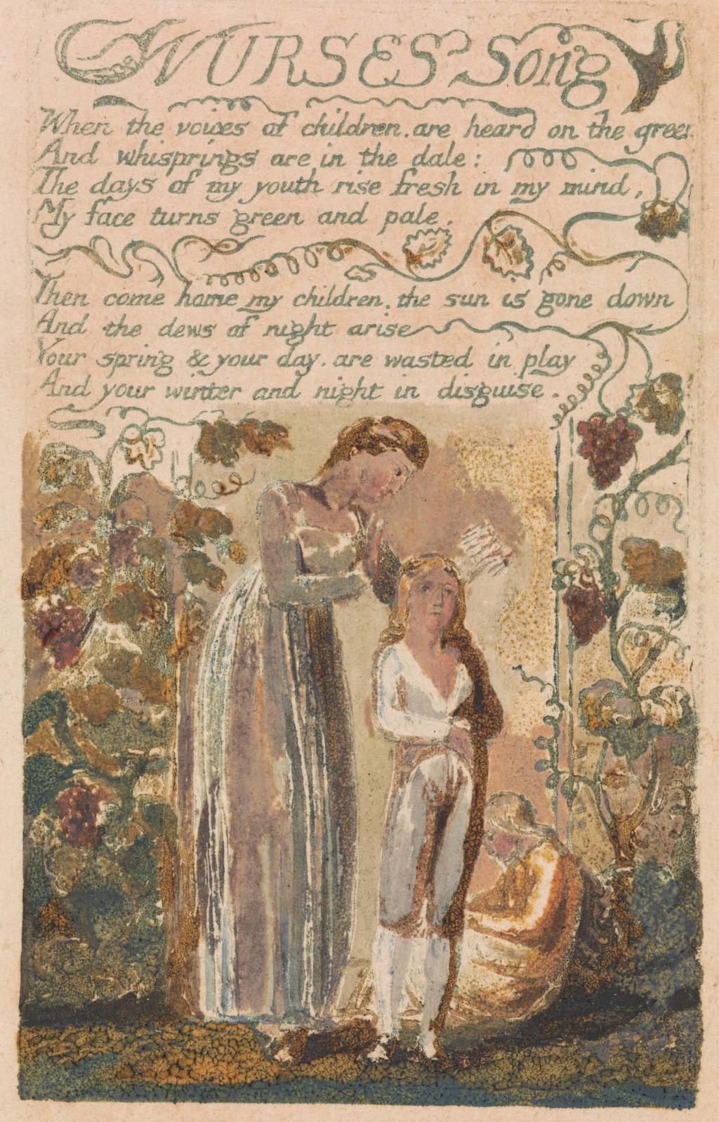 Songs of Innocence and of Experience, Plate 37, "Nurses Song" (Bentley 38), 1794