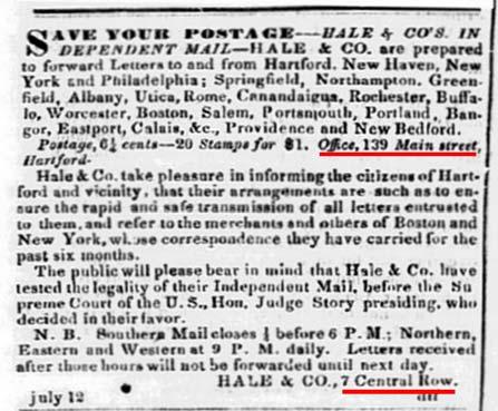 Fuller's name being mentioned in an 1895 philatelic article as one of two progenitors of the Hartford Letter Mail, lead this author to conclude that Fuller was indeed the prime mover.