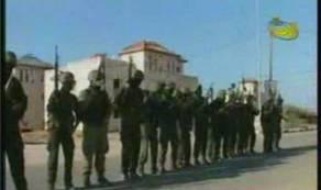 After the exercises Hamas operatives marched through the streets of the refugee camp, ending with a military display at which calls were heard for the release of senior Hamas figure Ayman Nufal,