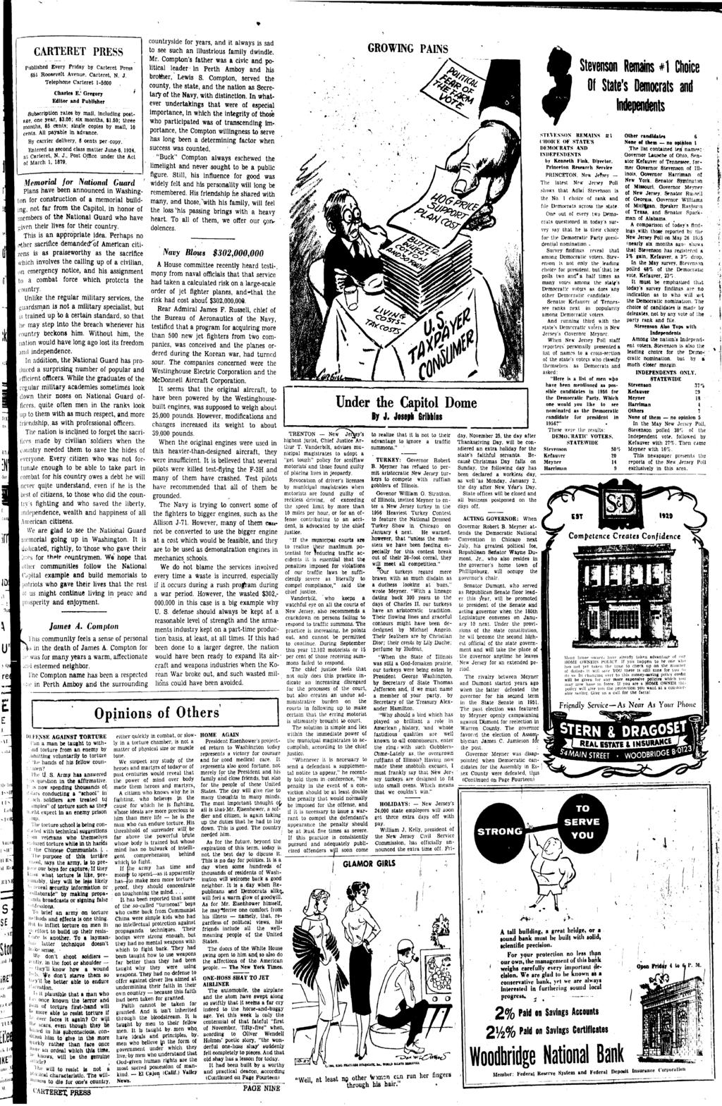 CARTERET PRESS publshed Every Frday by Carteret Press 651 Roosevelt Avenue, Carteret, N. J. Telephone Carteret 1-5 Charles E.