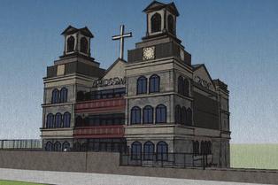 Rendering of the New Building The church building sustained damage in the earthquakes of April and May 2015.