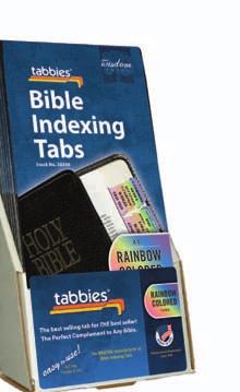 Religious Product Catalog Bible indexing tab displays Bible indexing tabs displays can be easily placed anywhere in the store.