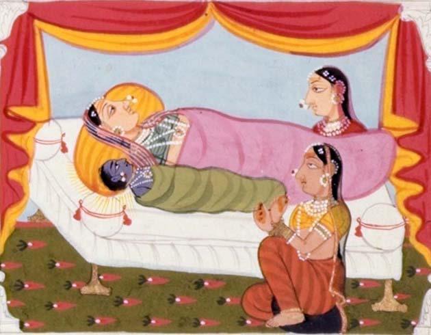 and was found by king Janaka of Mithila while he was ploughing a field. Vishnu's eternal companion, the Ananta Sesha is said to have incarnated as Lakshmana to stay at his Lord's side on earth.