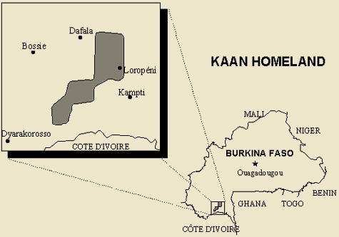 People and Language Detail Report Profile Year: 1994 Language Name: Kaansa ISO Language Code: gna The Kaan of Burkina Faso Originally from Ghana, the Kaan migrated to southwestern Burkina Faso and
